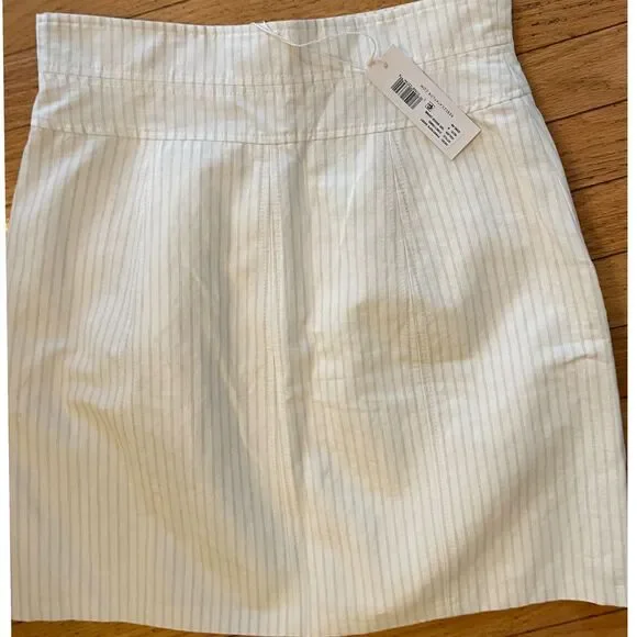 NWT Rebecca Tayor cream pinstriped skirt size 6 295$ retail - Picture 6 of 7